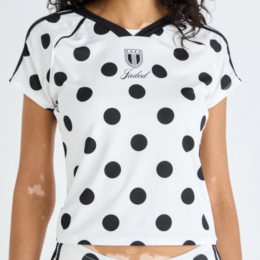 Jaded London Polka Dot Football Tee